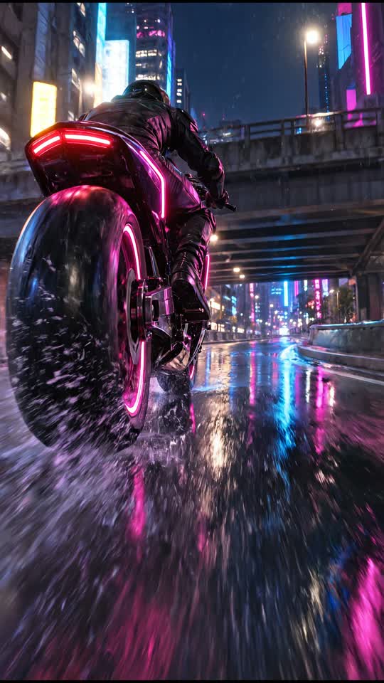 Motorrad im Cyber-Tokio